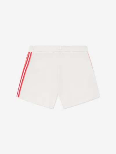 Emporio Armani Embroidered-logo Cotton Shorts In White