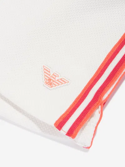 Emporio Armani Embroidered-logo Cotton Shorts In White