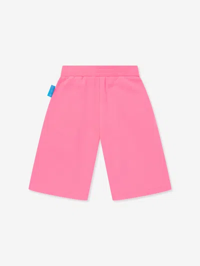 Emporio Armani X The Smurfs Logo-appliqué Cotton Shorts In Pink