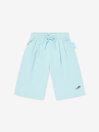 Emporio Armani Boys Smurf Logo Shorts In Blue