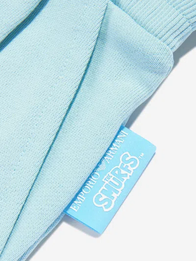Emporio Armani Boys Smurf Logo Shorts In Blue