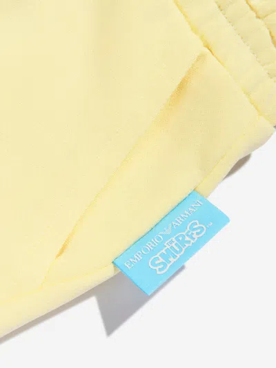 Emporio Armani X The Smurfs Organic Cotton Track Pants In Yellow