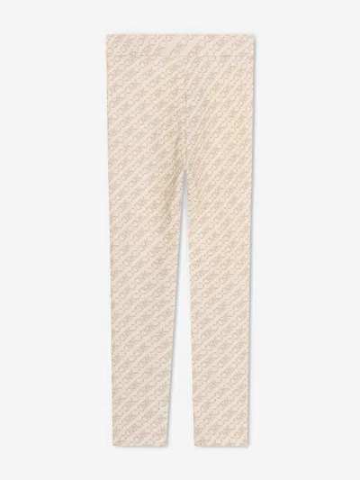 Michael Kors Girls Logo Leggingds In Ivory
