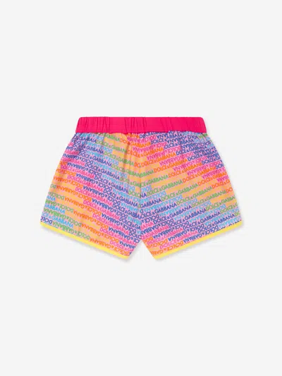 Dolce & Gabbana Logo-print Swim Shorts In Multicoloured
