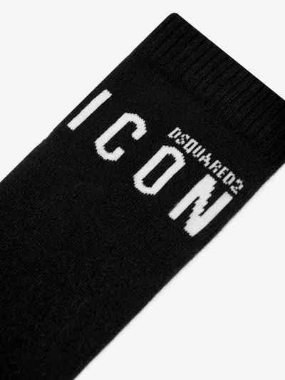 Dsquared2 Logo-jacquard Socks In Black
