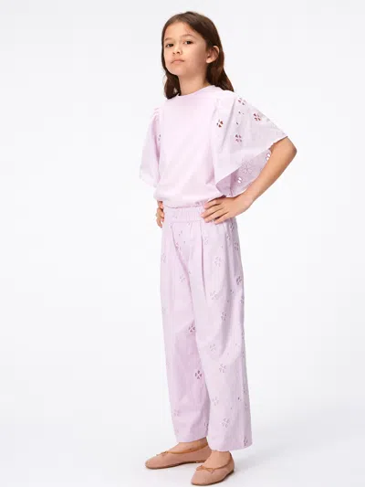 Molo Girls Floral Print Trousers In Pink