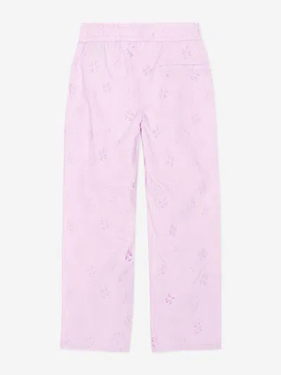 Molo Girls Floral Print Trousers In Pink