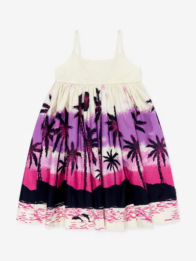 Molo Girls Twilight Island Print Dress In Multicoloured