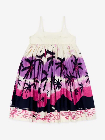 Molo Girls Twilight Island Print Dress In Multicoloured
