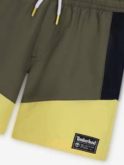 Timberland Boys Quick Dry Swim Shorts In Green