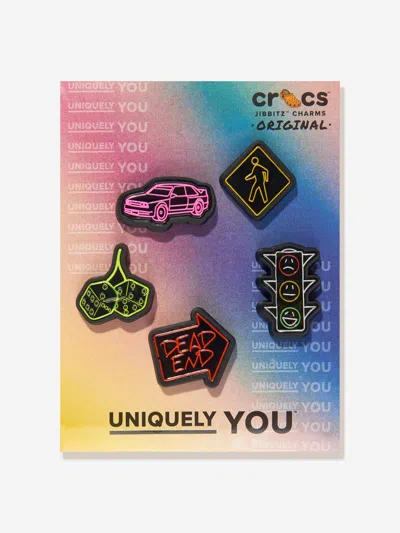 Crocs Kids Reflective Street Jibbitz™ Charm 5 Pack In Multicoloured