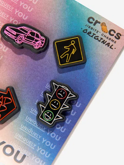 Crocs Kids Reflective Street Jibbitz™ Charm 5 Pack In Multicoloured