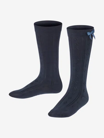 Falke Girls Ajour Knee-high Socks In Blue