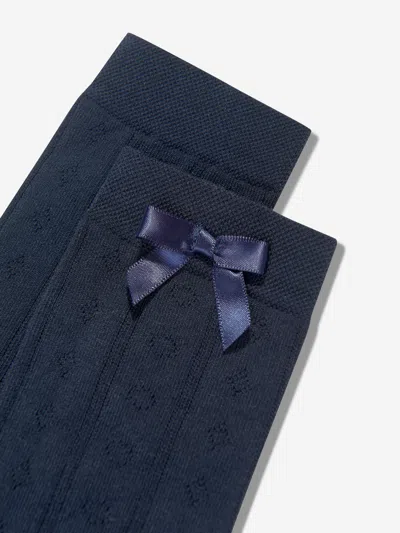 Falke Girls Ajour Knee-high Socks In Blue