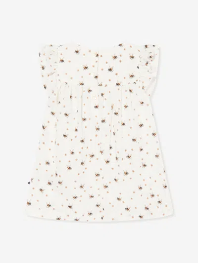 Molo Baby Girls Bee Print Dress In White