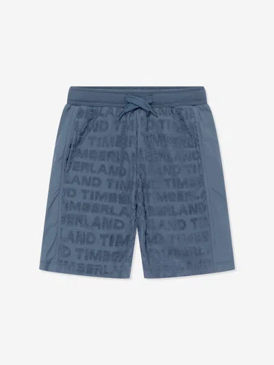 Timberland Boys Terry Towel Bermuda Shorts In Blue