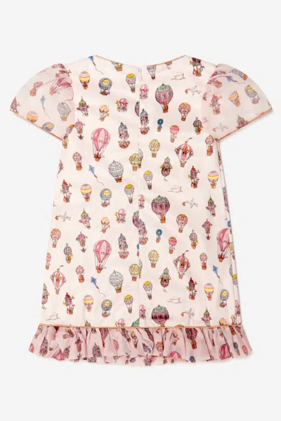 Atelier Choux Velour Party Printed Dress In Pink