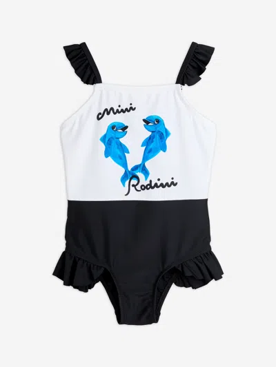 Mini Rodini Dolphins Ruffled Swimsuit In Multicoloured