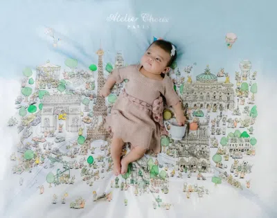 Atelier Choux Baby Reversible Paris / Carousel Quilt In Multicoloured