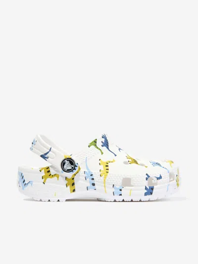 Crocs Classic Character Print Sabots Enfants Dinosaur 34 In White