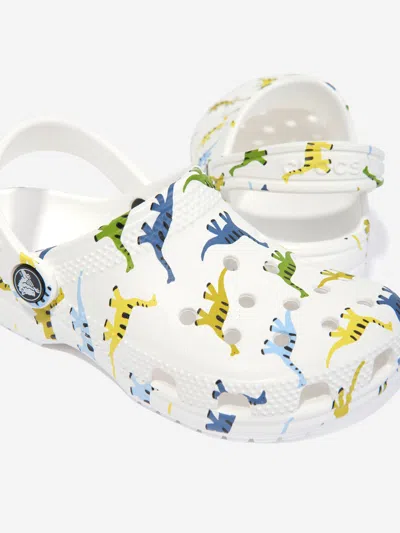 Crocs Classic Character Print Sabots Enfants Dinosaur 34 In White