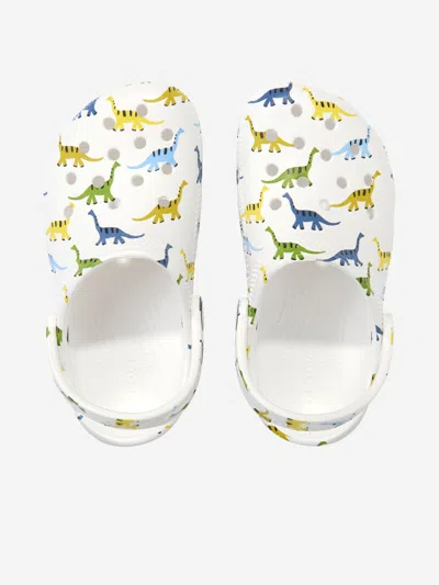 Crocs Classic Character Print Sabots Enfants Dinosaur 34 In White