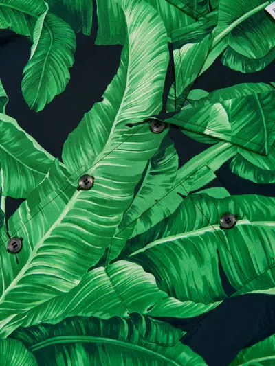 Dolce & Gabbana Boys Banana Leaf Shirt In Green
