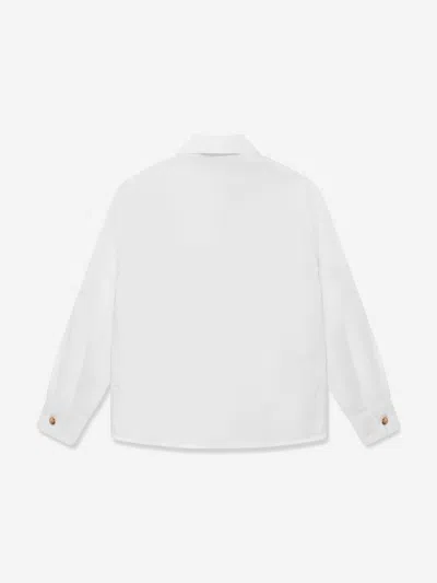 Versace Boys White Cotton Medusa Shirt In White