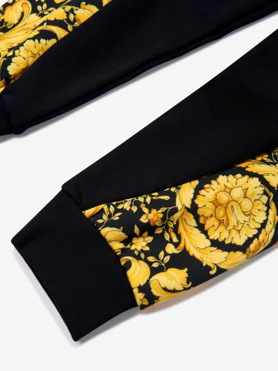 Versace Boys Barocco Logo Joggers In Black