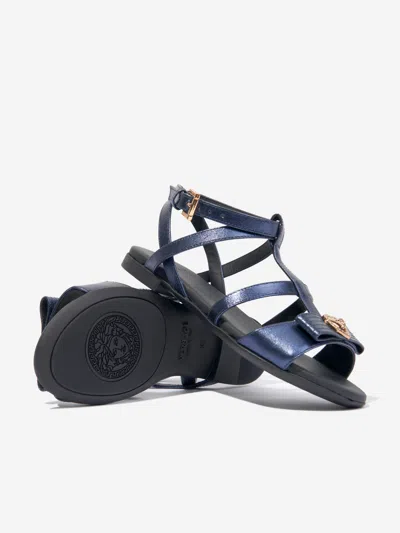 Versace Girls Medusa Heart Sandals In Blue