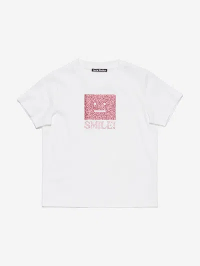 Acne Studios Nash Face Cotton Jersey T-shirt In White