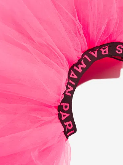 Shop Balmain Girls Tulle Skirt In Pink