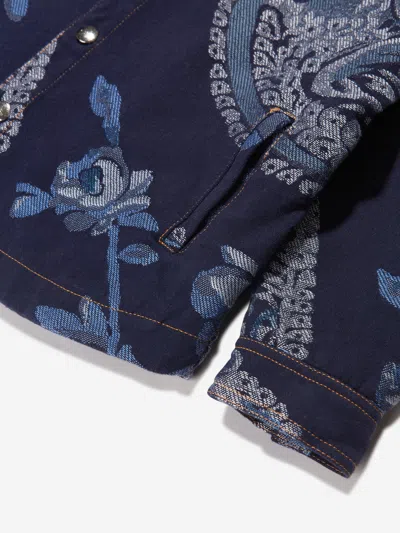 Etro Boys Jacquard Bird And Flower Jacket In Blue