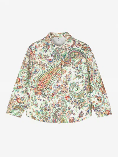 Etro Giacca Denim Con Stampa Paisley In Multicoloured