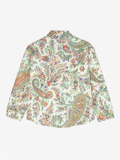 Etro Giacca Denim Con Stampa Paisley In Multicoloured