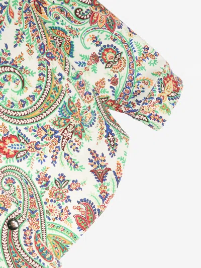 Etro Giacca Denim Con Stampa Paisley In Multicoloured