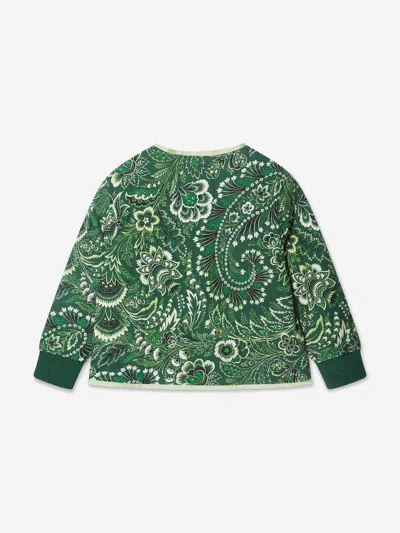 Etro Girls Floral Paisley Jacket In Green