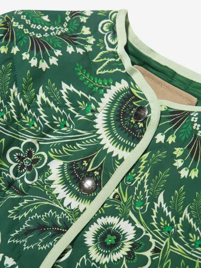 Etro Girls Floral Paisley Jacket In Green