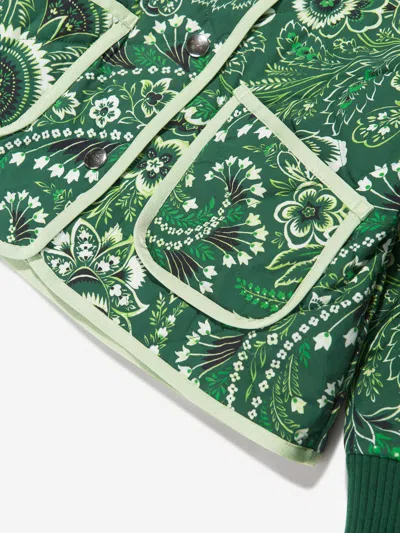 Etro Girls Floral Paisley Jacket In Green