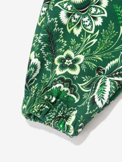 Etro Floral Jersey Track Pants In Green