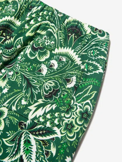 Etro Floral Jersey Track Pants In Green