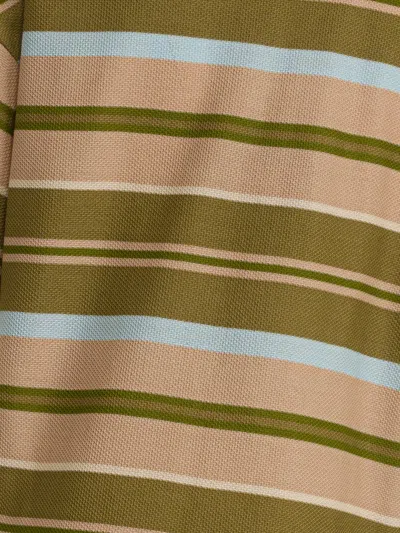 Etro Pegaso-motif Striped Polo Shirt In Green