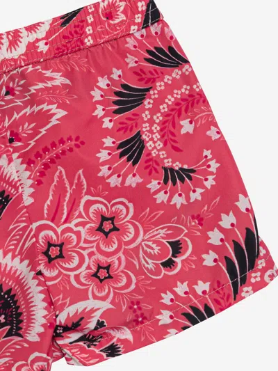 Etro Floral Print Shorts In Pink