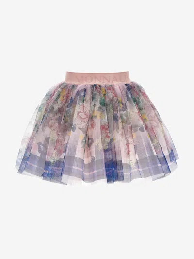 Monnalisa Baroque Rose Tulle Skirt In Multicoloured