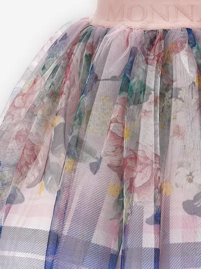 Monnalisa Baroque Rose Tulle Skirt In Multicoloured
