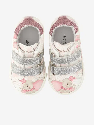 Monnalisa Glitter Sneakers With Dumbo In Pink