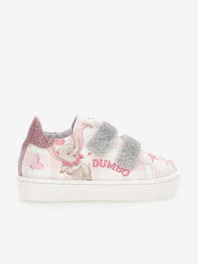 Monnalisa Glitter Sneakers With Dumbo In Pink