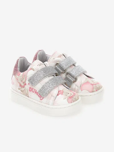 Monnalisa Glitter Sneakers With Dumbo In Pink