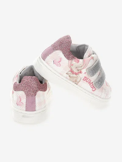 Monnalisa Glitter Sneakers With Dumbo In Pink