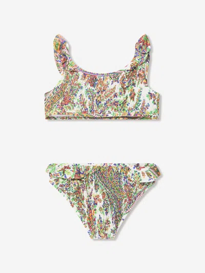 Etro Girls Floral Paisley Bikini In Multicoloured